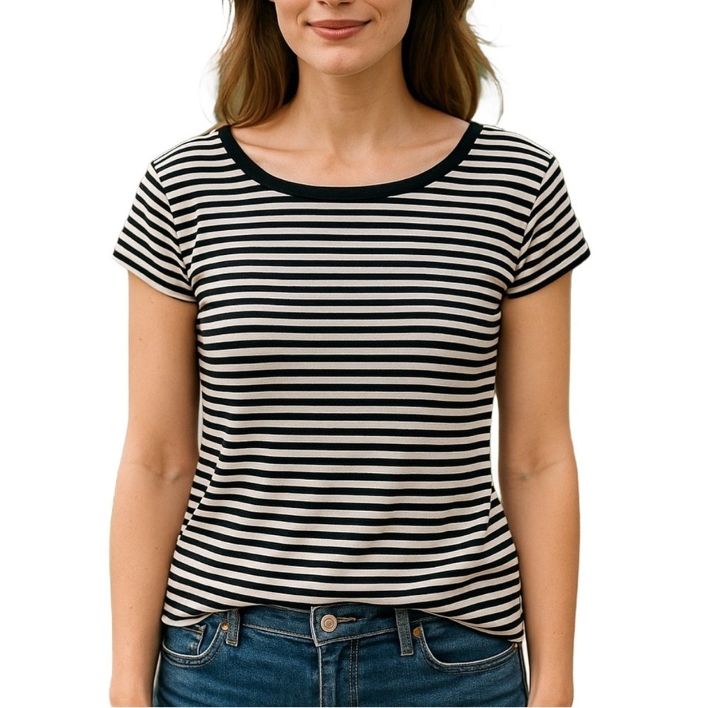 RALPH by Ralph Lauren Striped Cap Sleeve Tee